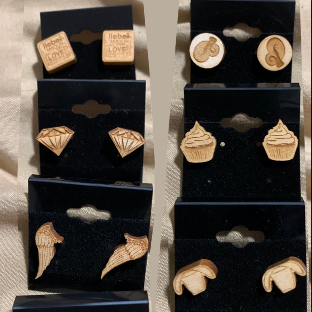 Wooden Earrings Originals $5.00 each Sale 5/15.00